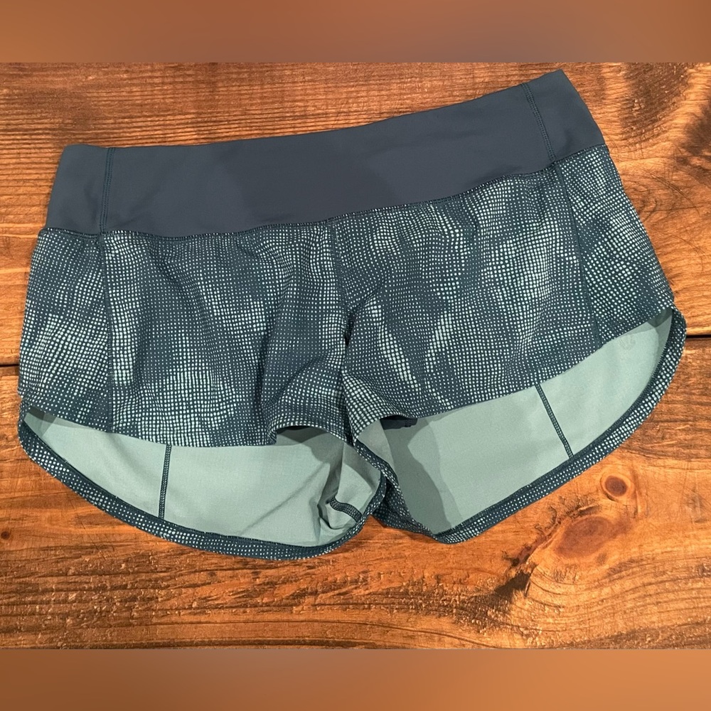 LULULEMON 2.5 in speed up shorts - illusion tidal teal bermuda